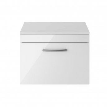 Nuie Athena Wall Hung 1-Drawer Vanity Unit and Worktop 600mm Wide - Gloss White | Product Image