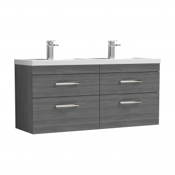 Athena Twin 1200mm 4-Drawer Wall Hung Vanity Unit
