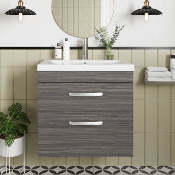 Athena 600mm 2-Drawer Wall Hung Vanity Unit