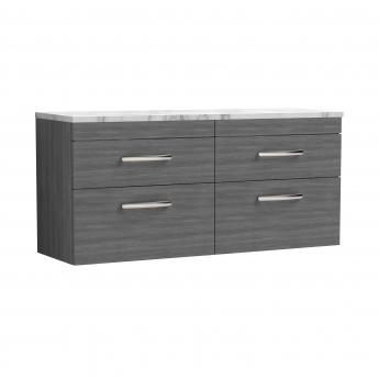 Athena Twin 1200mm 4-Drawer Wall Hung Vanity Unit with Countertop