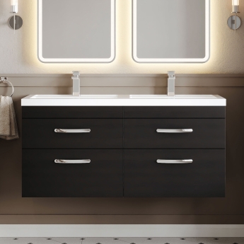 Athena Twin 1200mm 4-Drawer Wall Hung Vanity Unit | Product Image