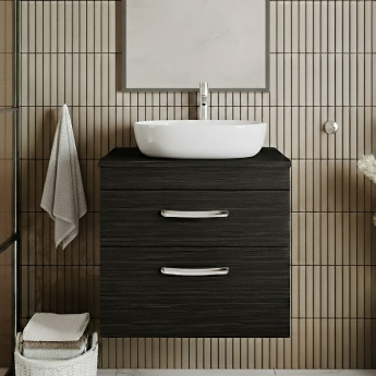 Athena 600mm 2-Drawer Wall Hung Vanity Unit with Countertop