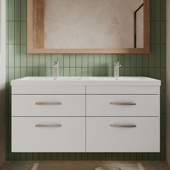 Athena Twin 1200mm 4-Drawer Wall Hung Vanity Unit