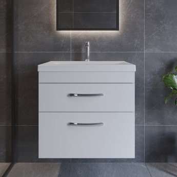 Athena 600mm 2-Drawer Wall Hung Vanity Unit
