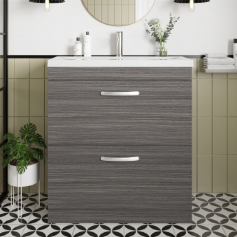 Athena 800mm 2-Drawer Floor Standing Vanity Unit