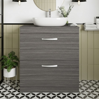 Athena 800mm 2-Drawer Floor Standing Vanity Unit with Countertop