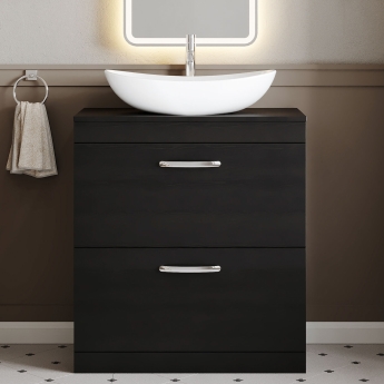 Athena 800mm 2-Drawer Floor Standing Vanity Unit with Countertop | Product Image