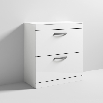 Athena 800mm 2-Drawer Floor Standing Vanity Unit with Countertop