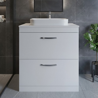 Athena 800mm 2-Drawer Floor Standing Vanity Unit with Countertop