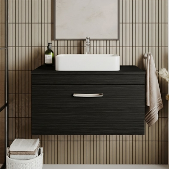 Athena 800mm 1-Drawer Wall Hung Vanity Unit with Countertop