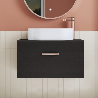 Athena 800mm 1-Drawer Wall Hung Vanity Unit with Countertop | Product Image