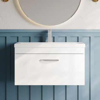 Athena 800mm 1-Drawer Wall Hung Vanity Unit | Product Image
