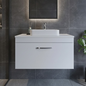Athena 800mm 1-Drawer Wall Hung Vanity Unit with Countertop