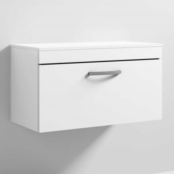 Athena 800mm 1-Drawer Wall Hung Vanity Unit with Countertop