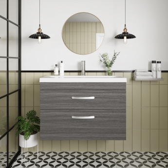Athena 800mm 2-Drawer Wall Hung Vanity Unit