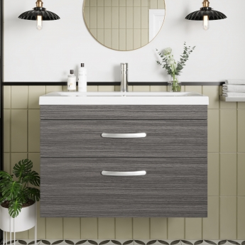 Athena 800mm 2-Drawer Wall Hung Vanity Unit