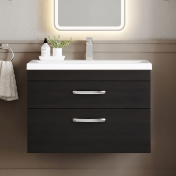 Athena 800mm 2-Drawer Wall Hung Vanity Unit | Product Image
