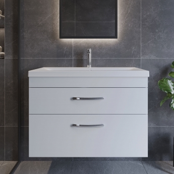 Athena 800mm 2-Drawer Wall Hung Vanity Unit