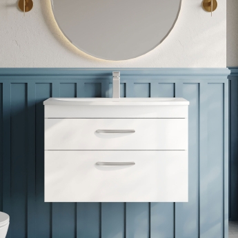 Athena 800mm 2-Drawer Wall Hung Vanity Unit | Product Image