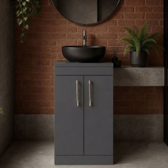 Athena 500mm 2-Door Floor Standing Vanity Unit with Countertop | Product Image