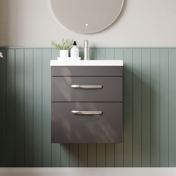 Athena 500mm 2-Drawer Wall Hung Vanity Unit | Product Image