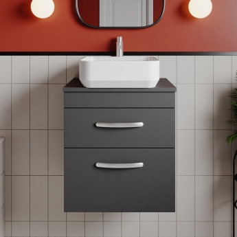 Athena 500mm 2-Drawer Wall Hung Vanity Unit with Countertop