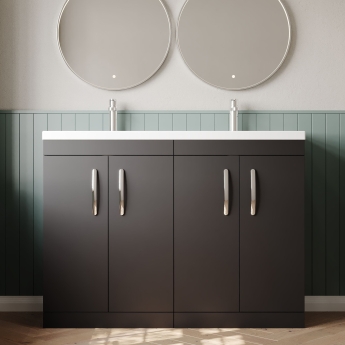 Athena Twin 1200mm 4-Door Floor Standing Vanity Unit | Product Image
