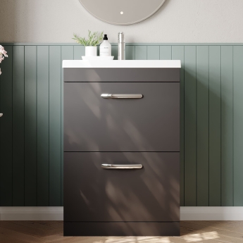 Athena 600mm 2-Drawer Floor Standing Vanity Unit | Product Image
