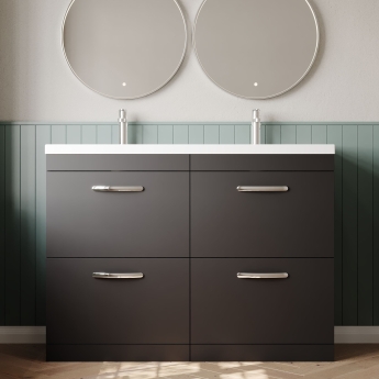 Athena Twin 1200mm 4-Drawer Floor Standing Vanity Unit | Product Image