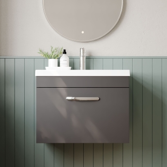 Athena 600mm 1-Drawer Wall Hung Vanity Unit | Product Image