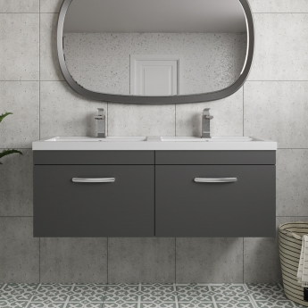 Athena Twin 1200mm 2-Drawer Wall Hung Vanity Unit