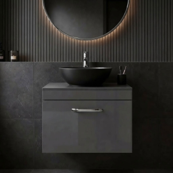 Athena 600mm 1-Drawer Wall Hung Vanity Unit with Countertop | Product Image