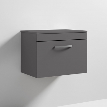 Athena 600mm 1-Drawer Wall Hung Vanity Unit with Countertop