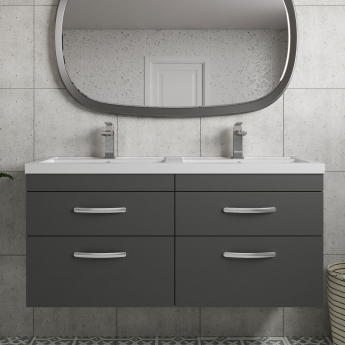 Athena Twin 1200mm 4-Drawer Wall Hung Vanity Unit