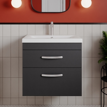 Athena 600mm 2-Drawer Wall Hung Vanity Unit