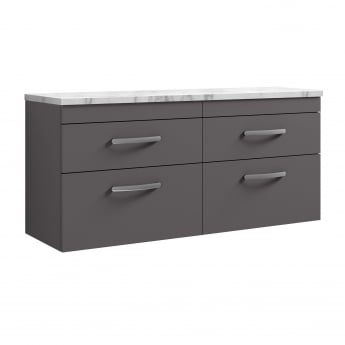 Athena Twin 1200mm 4-Drawer Wall Hung Vanity Unit with Countertop