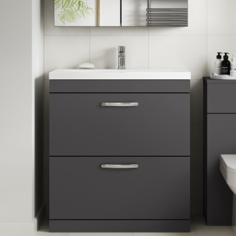 Athena 800mm 2-Drawer Floor Standing Vanity Unit | Product Image