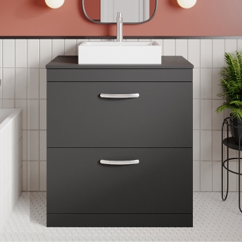 Athena 800mm 2-Drawer Floor Standing Vanity Unit with Countertop