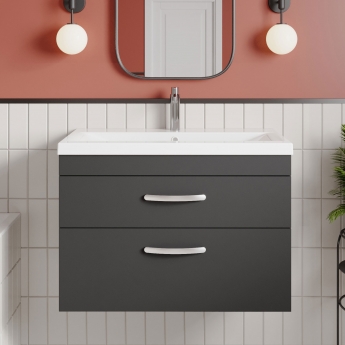 Athena 800mm 2-Drawer Wall Hung Vanity Unit