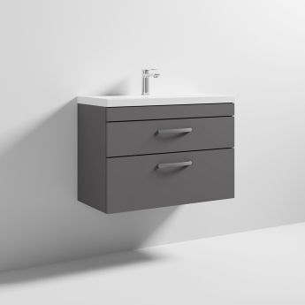 Athena 800mm 2-Drawer Wall Hung Vanity Unit
