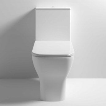 Nuie Ava Close Coupled Rimless Toilet Push Button Cistern - Soft Close Seat