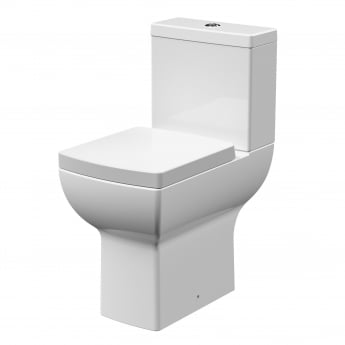 Nuie Ava Comfort Height Close Coupled Rimless Toilet Pan with Push Button Cistern - Soft Close Seat