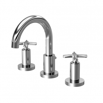 Nuie Aztec 3-Hole Basin Mixer Tap with Waste - Chrome