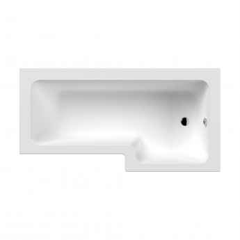 Nuie Square L-Shaped Shower Bath 1800mm x 700mm/850mm - Right Handed