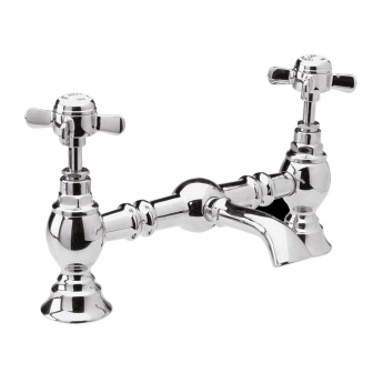 Nuie Beaumont Luxury 2-Hole Basin Mixer Tap Deck Mounted - Chrome