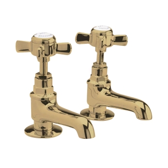 Nuie Beaumont Basin Taps Pair - Brushed Brass | Product Image