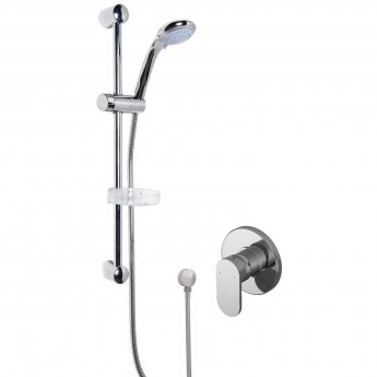 Nuie Binsey Round Manual Concealed Shower Valve with Slider Rail Kit - Chrome