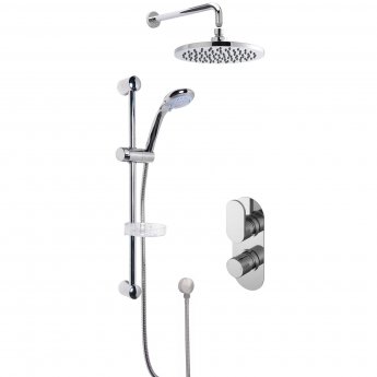 Nuie Binsey Twin Thermostatic Concealed Complete Mixer Shower with Diverter - Chrome