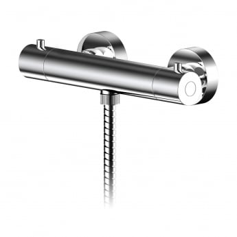 Nuie Binsey Round Thermostatic Bar Shower Valve Bottom Outlet - Chrome