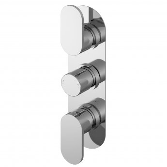 Nuie Binsey Thermostatic Concealed Shower Valve with Diverter Triple Handle - Chrome
